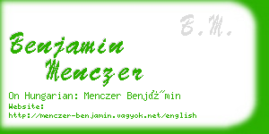 benjamin menczer business card